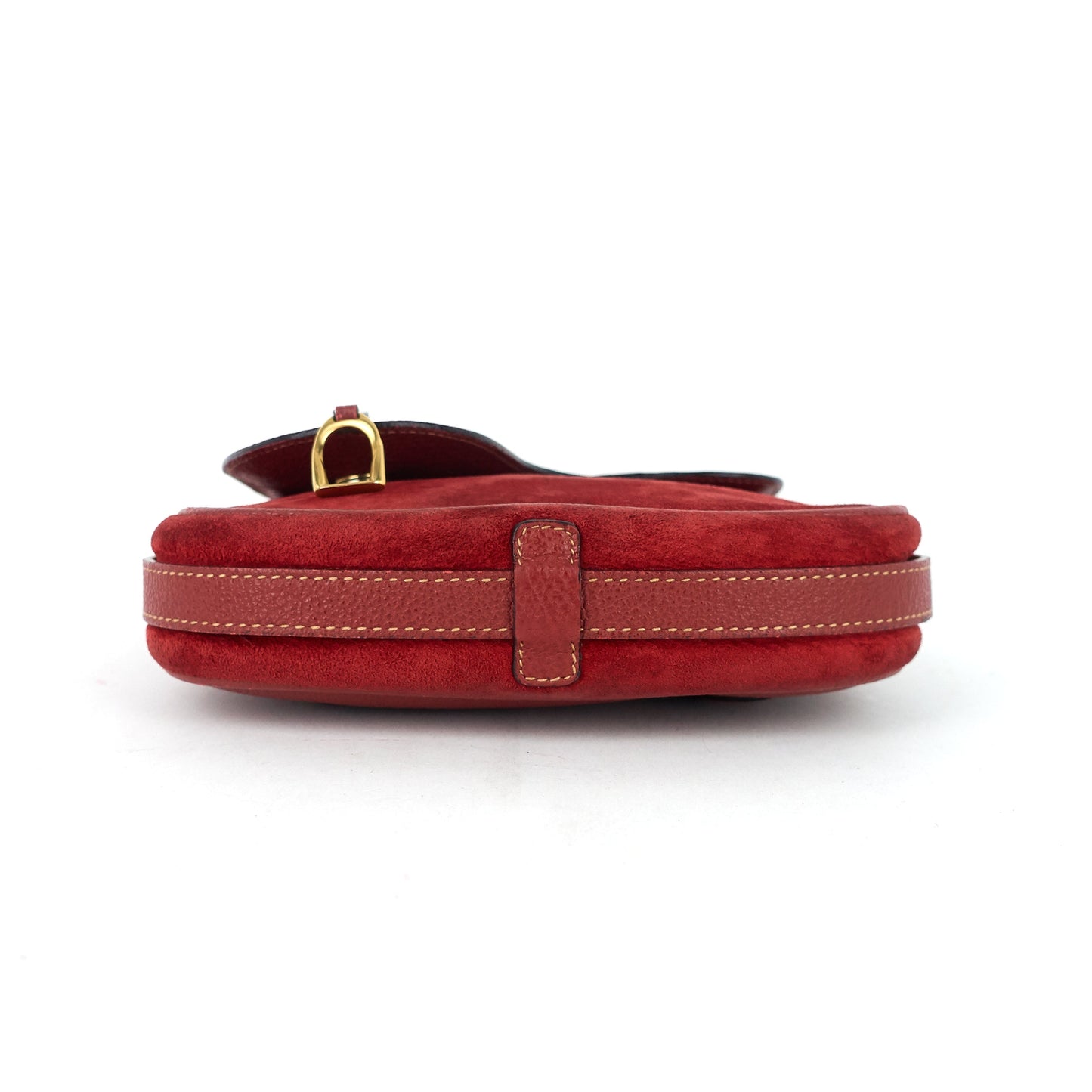 Gucci Saddle Flap Suede Shoulder/Belt Bag