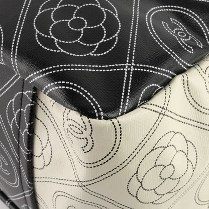 Chanel Coated Canvas Camellia Large Shopping Tote Bag