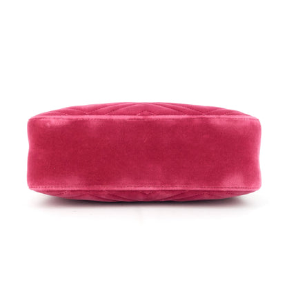 Gucci Marmont 2.0 Fuchsia Velvet Shoulder Bag