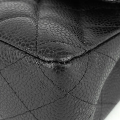 Chanel Double Flap Quilted Caviar Leather Bag