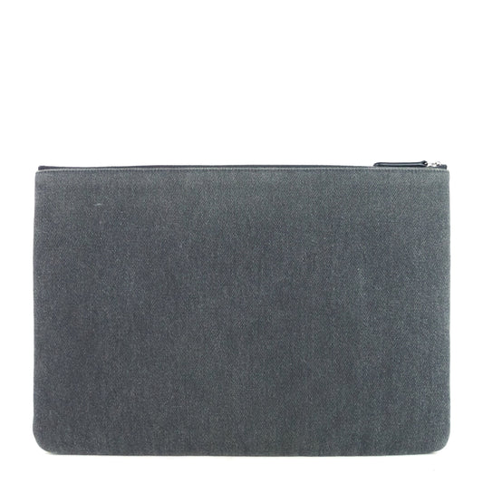 Chanel Deauville Denim O Case Sequin Clutch Bag