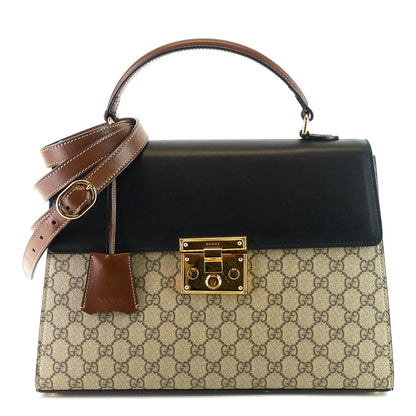 Gucci Padlock Supreme Monogram Canvas Top Handle Medium Bag
