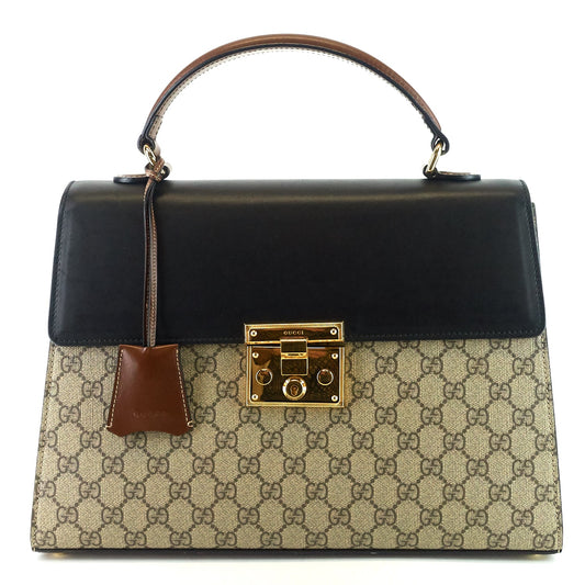 Gucci Padlock Supreme Monogram Canvas Top Handle Medium Bag
