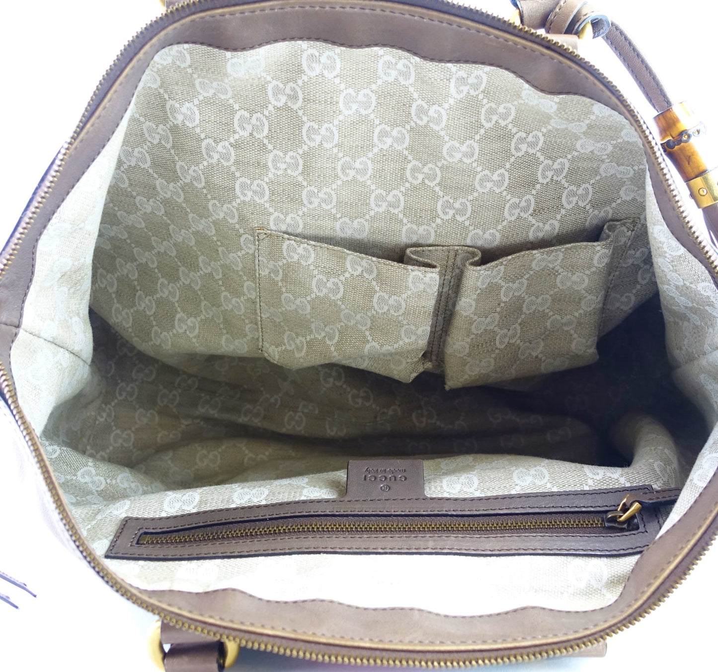 Gucci Rania Web Leather Top Handle Medium Bag