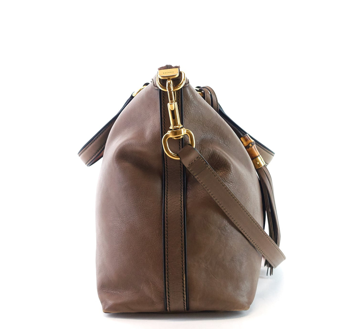 Gucci Rania Web Leather Top Handle Medium Bag