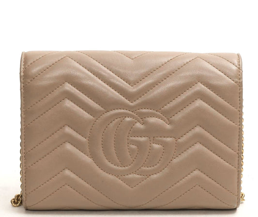 Gucci GG Marmont Matelasse Leather Wallet on a Chain Bag