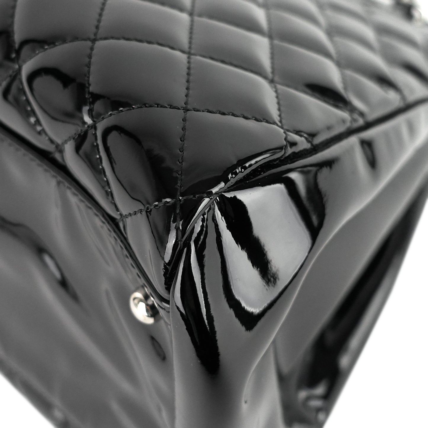 Chanel Just Mademoiselle Large Patent Leather Bag