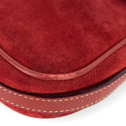 Gucci Saddle Flap Suede Shoulder/Belt Bag