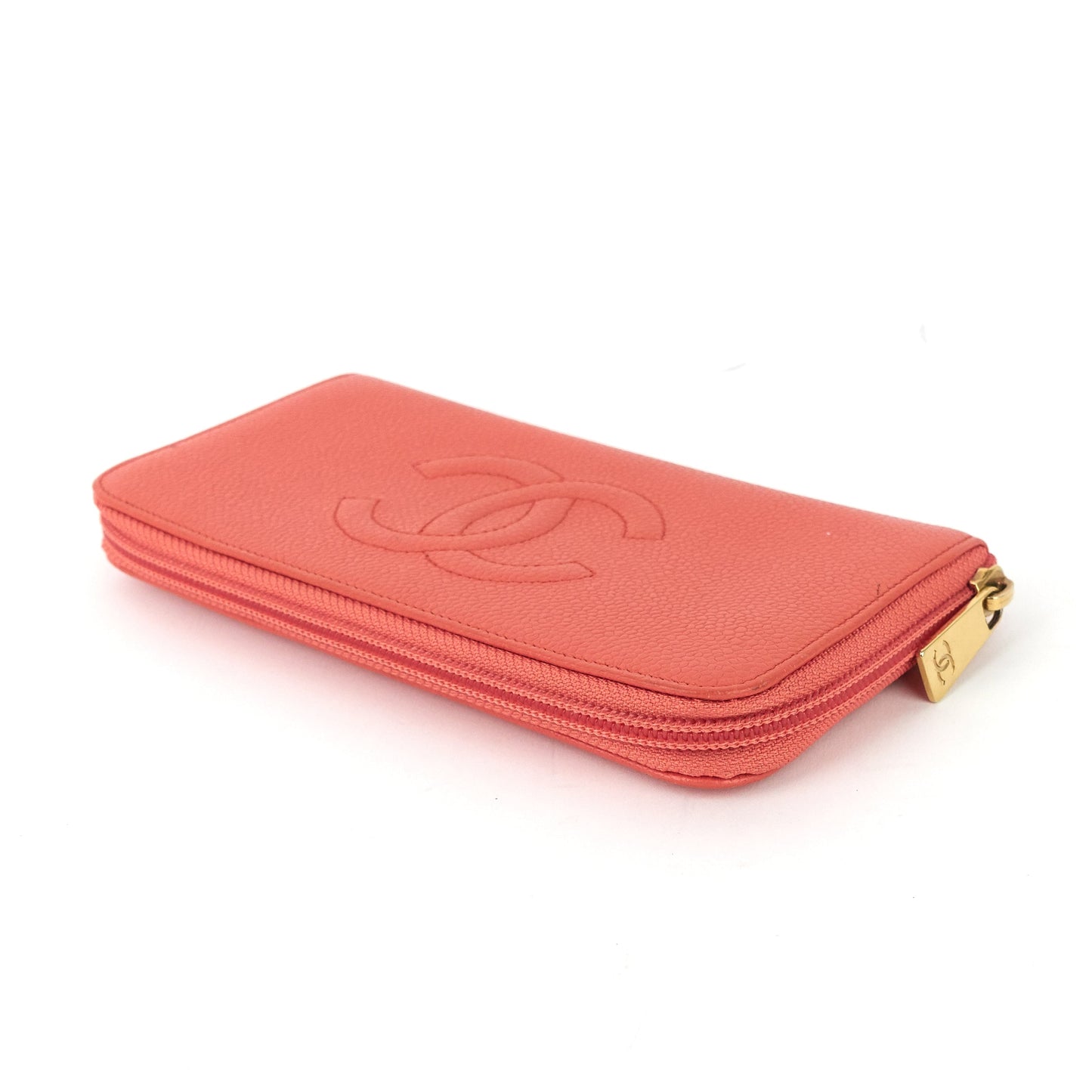 Chanel CC Timeless Caviar Zip Around Wallet