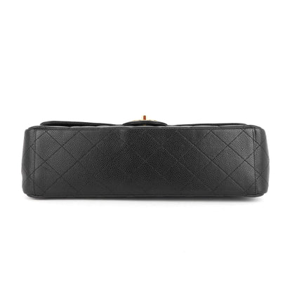 Chanel Double Flap Quilted Caviar Leather Bag