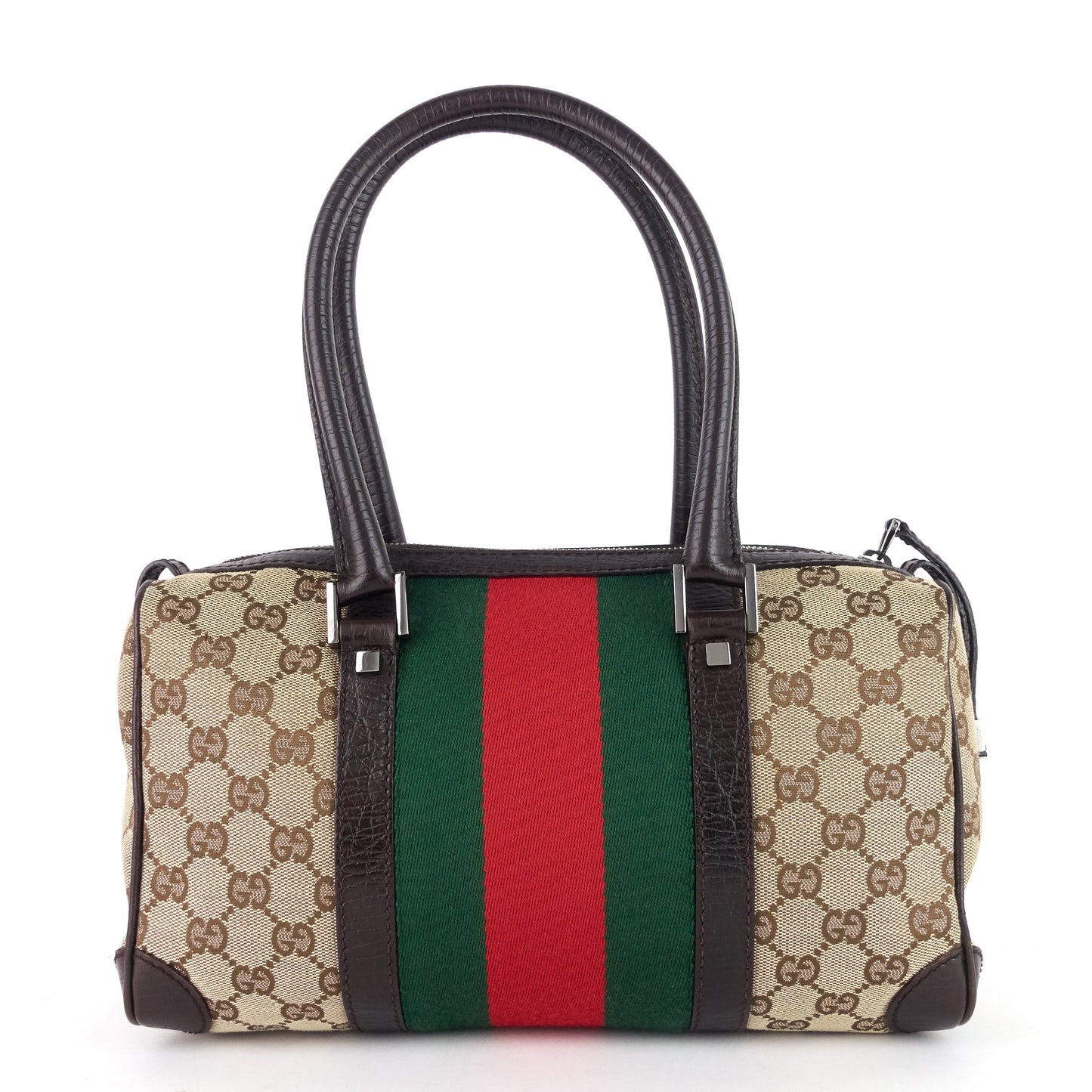 Gucci Vintage Small GG Canvas Boston Bag