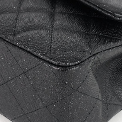 Chanel Double Flap Quilted Caviar Leather Bag