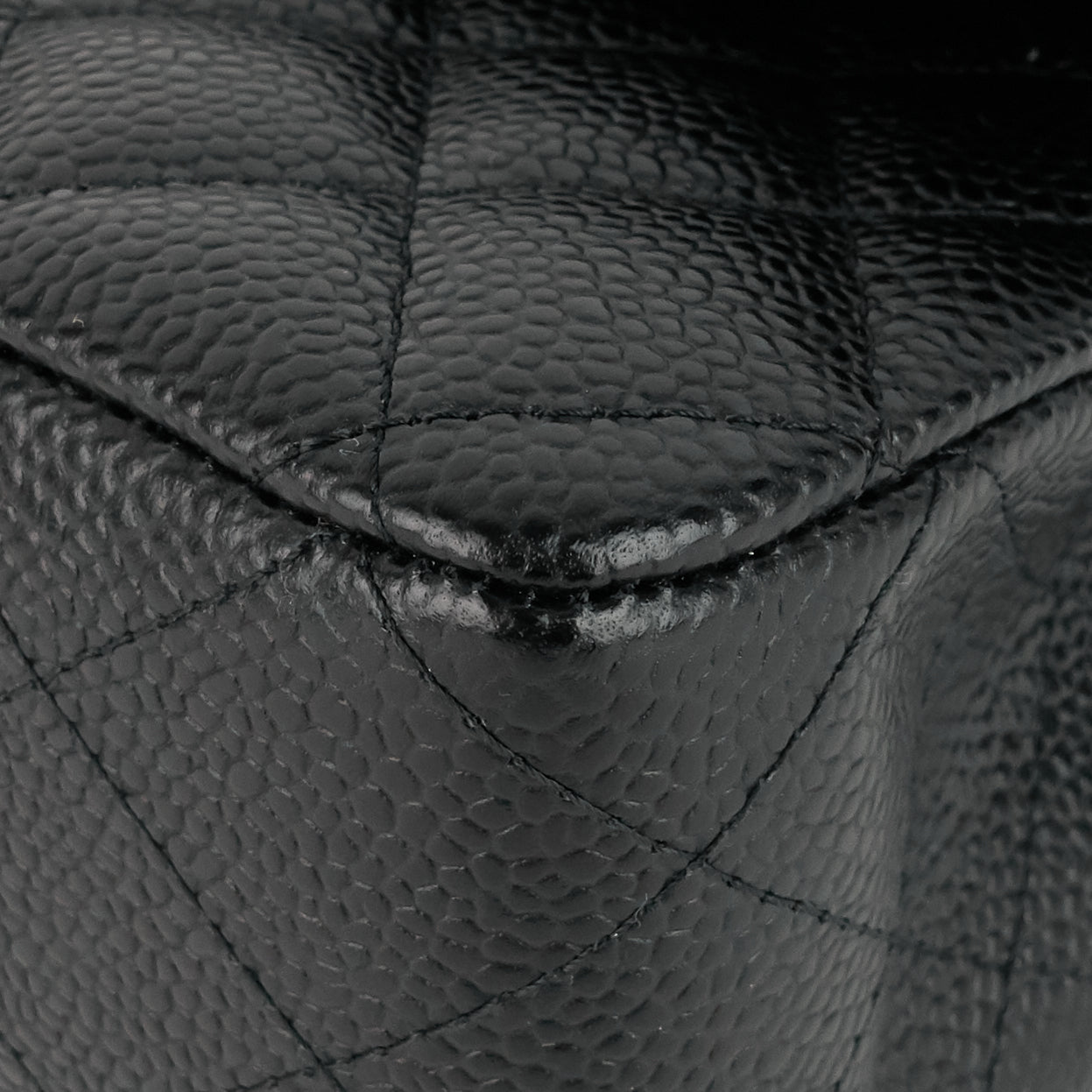 Chanel Double Flap Quilted Caviar Leather Bag