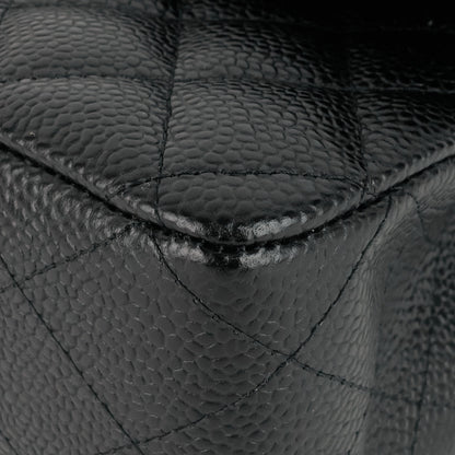 Chanel Double Flap Quilted Caviar Leather Bag