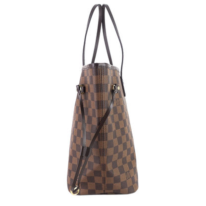 Louis Vuitto Neverfull MM Damier Ebene Canvas Bag with Pouch