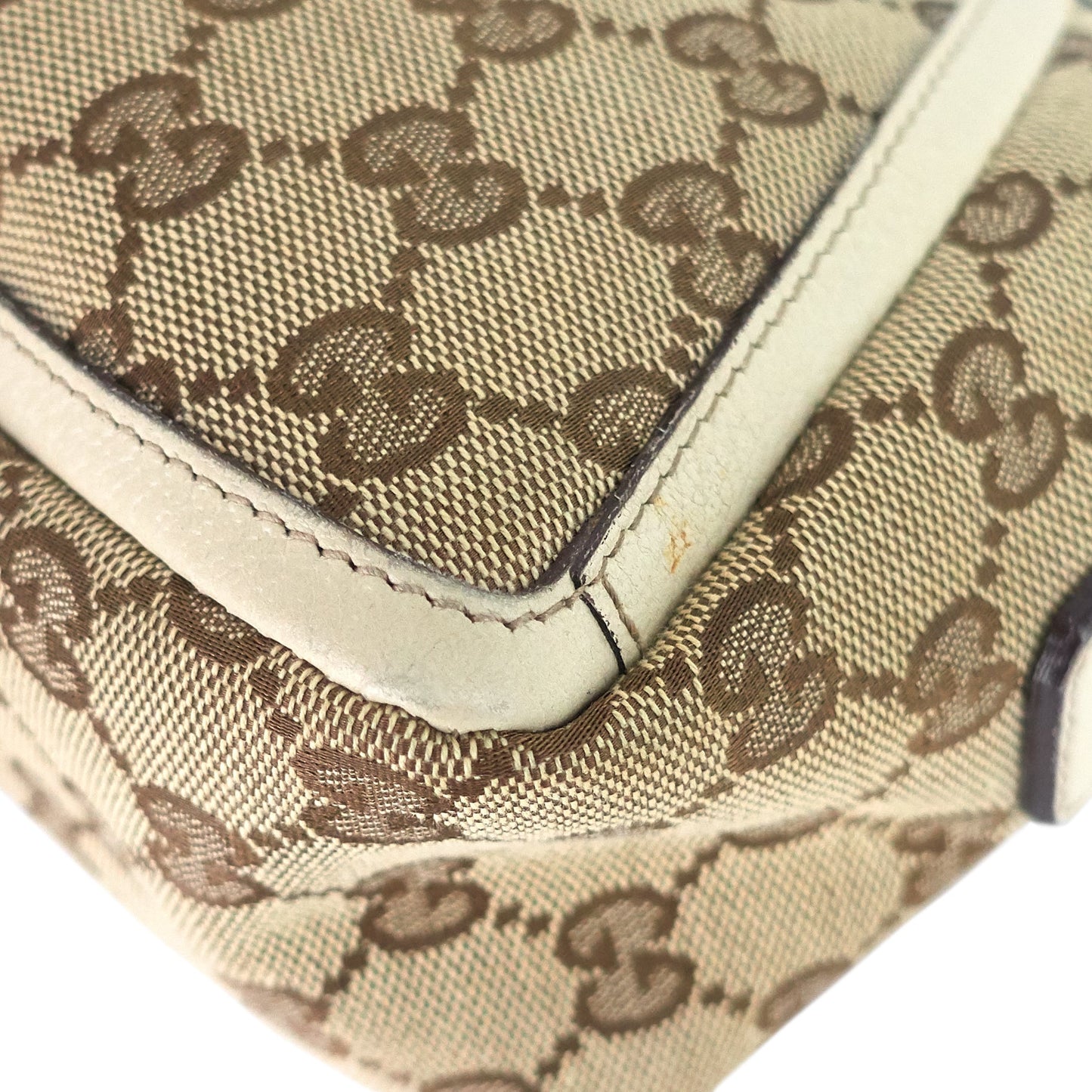 Gucci Abbey D-Ring Monogram Canvas Pochette Bag