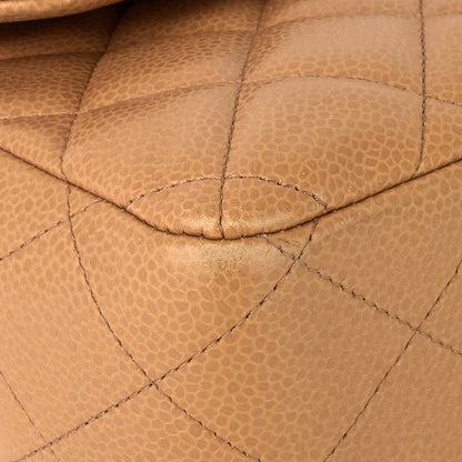 Chanel Double Flap Quilted Caviar Leather Bag