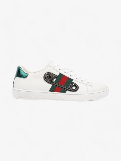 Gucci Ace Low Pin Sneakers White  / Green / Red Leather EU 36.5 UK 3.5
