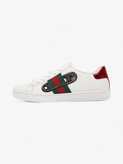 Gucci Ace Low Pin Sneakers White  / Green / Red Leather EU 36.5 UK 3.5