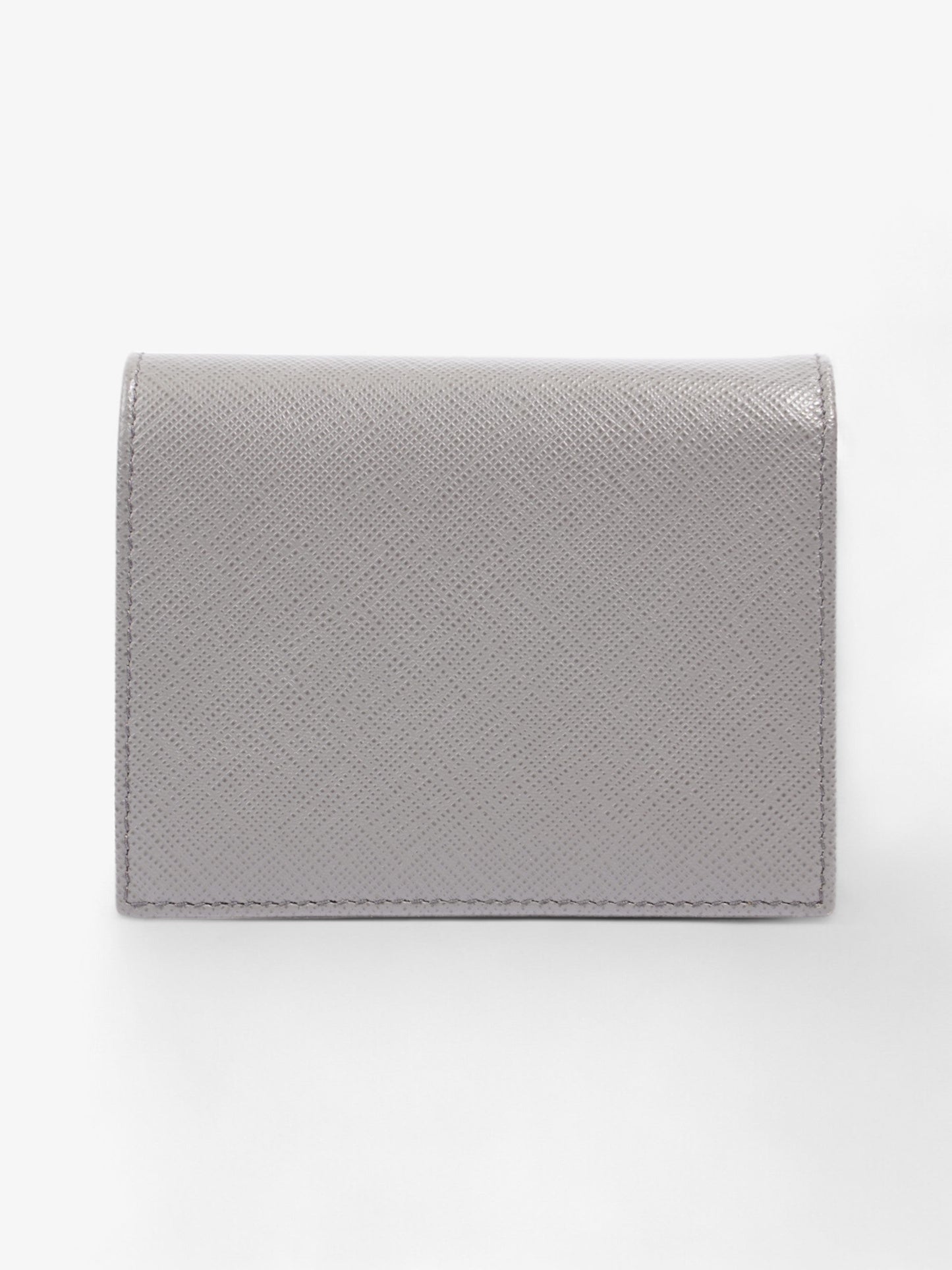 Prada Bifold Card Case Grey Saffiano Leather