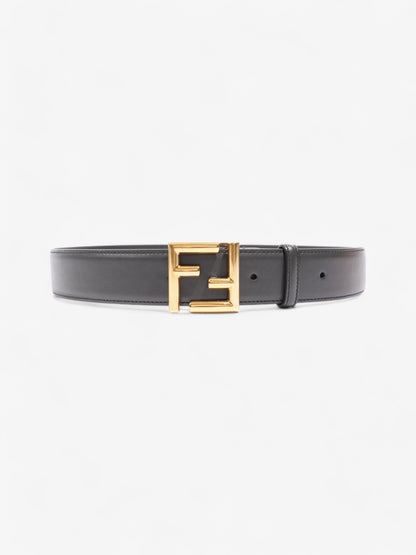 Fendi FF Motif Belt Dark Grey / Gold Leather 80cm / 32"