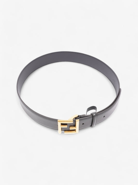 Fendi FF Motif Belt Dark Grey / Gold Leather 80cm / 32"