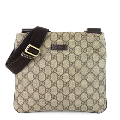 Gucci Zip Top Supreme Monogram Canvas Small Messenger Bag