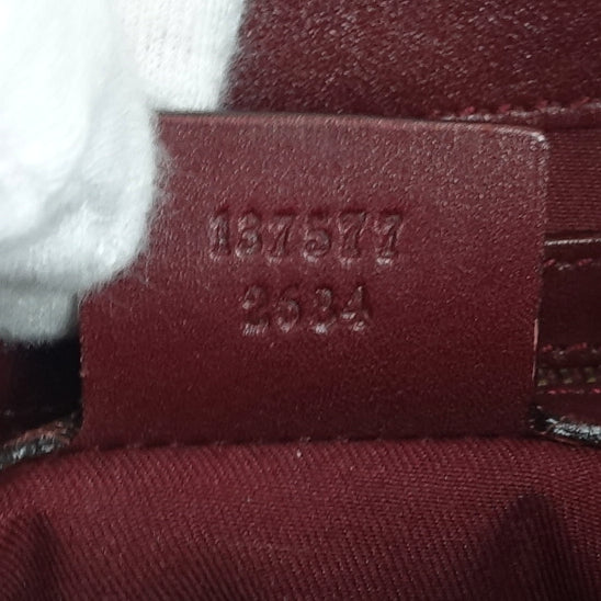 Gucci Bamboo Ring Embossed Leather Bag