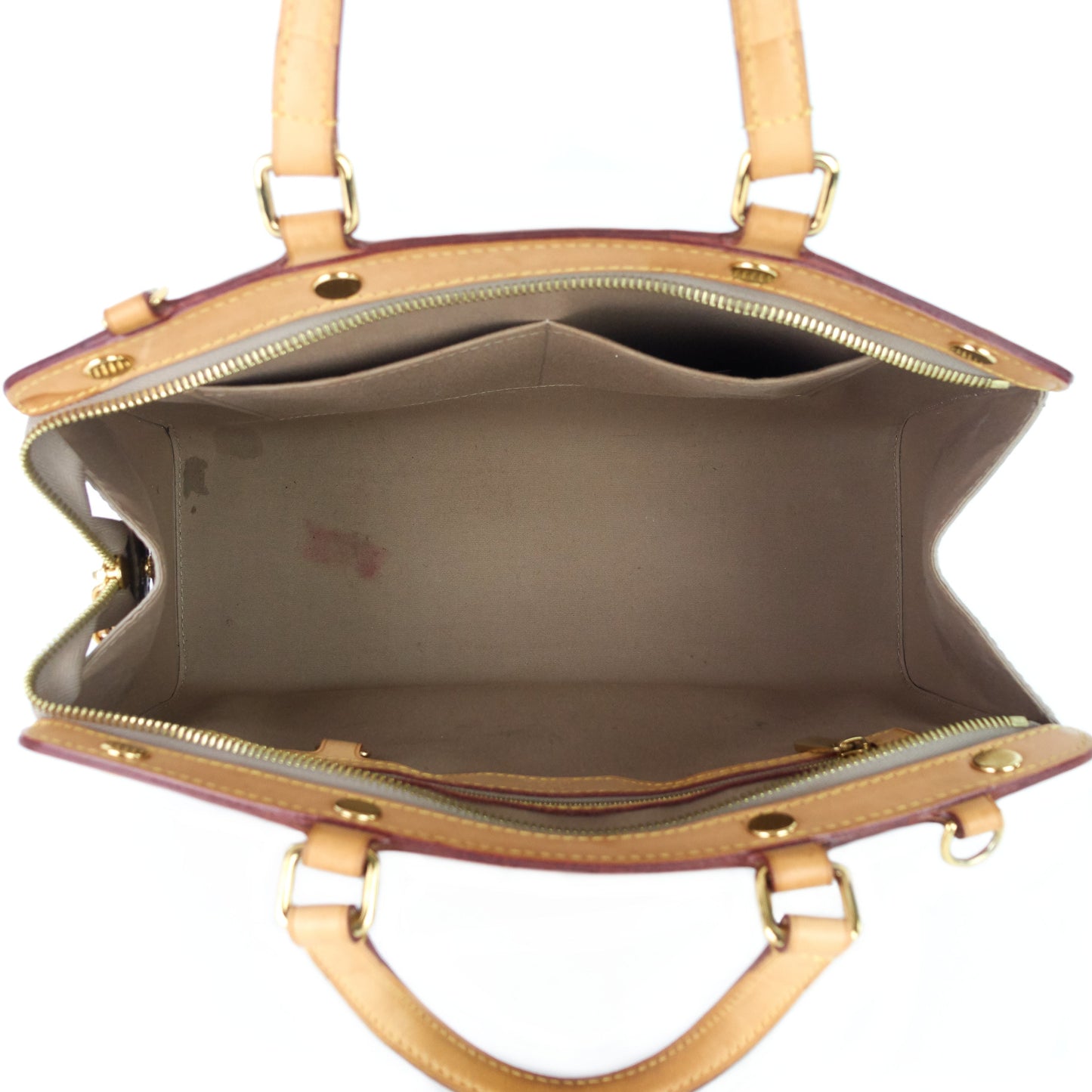 Louis Vuitto Brea MM Beige Poudre Monogram Vernis Leather Bag