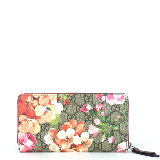Gucci Blooms Supreme Canvas Zip Around Wallet