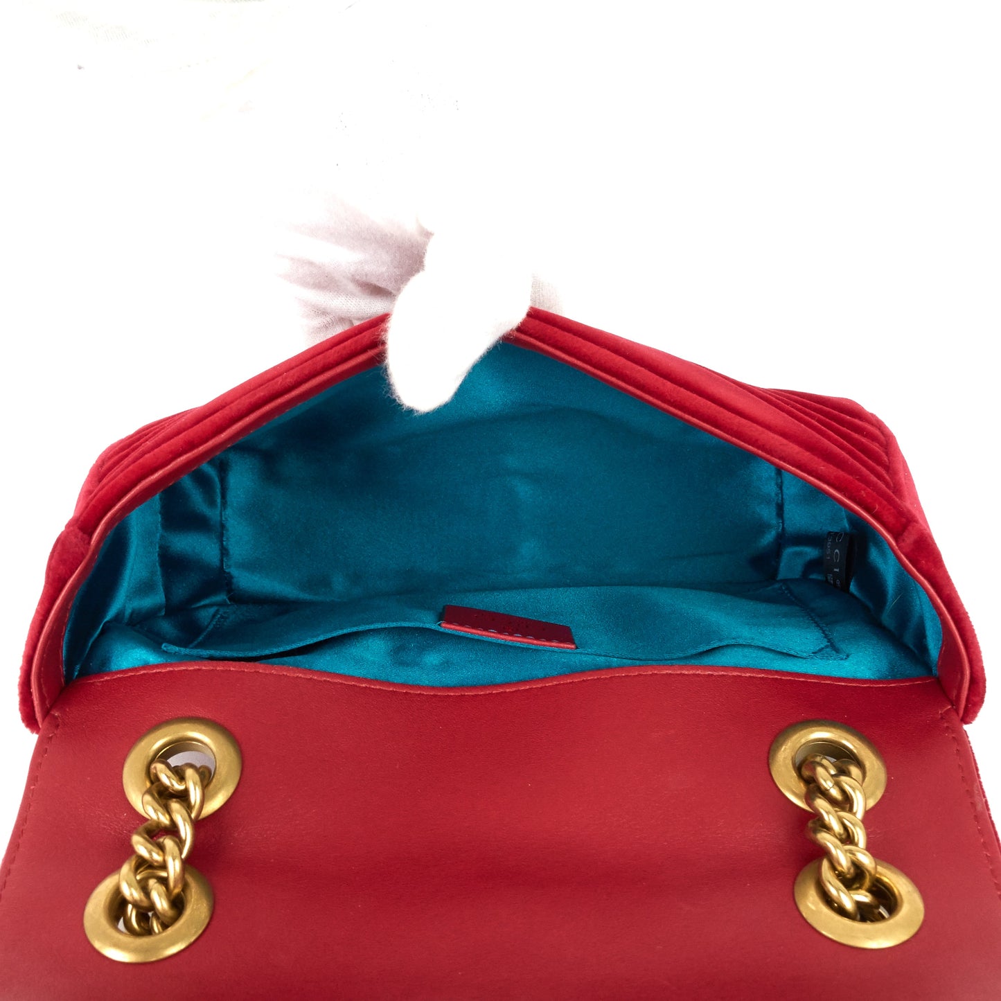 Gucci GG Marmont Mini Chevron Velvet Bag