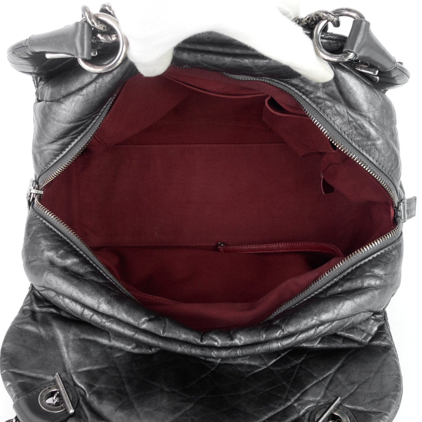 Chanel Pondichery Aged Calfskin Leather Tote Bag