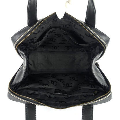 Chanel Surpique Top Handles Calfskin Leather Bowler Bag
