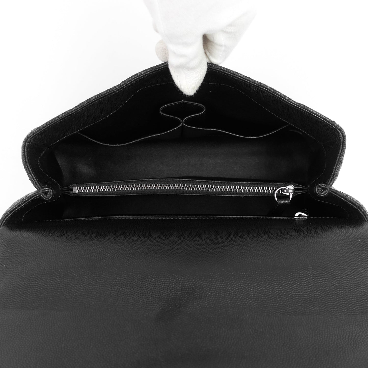 Chanel CC Coco Small Caviar and Lizard-Embossed Calfskin Top Handle Bag