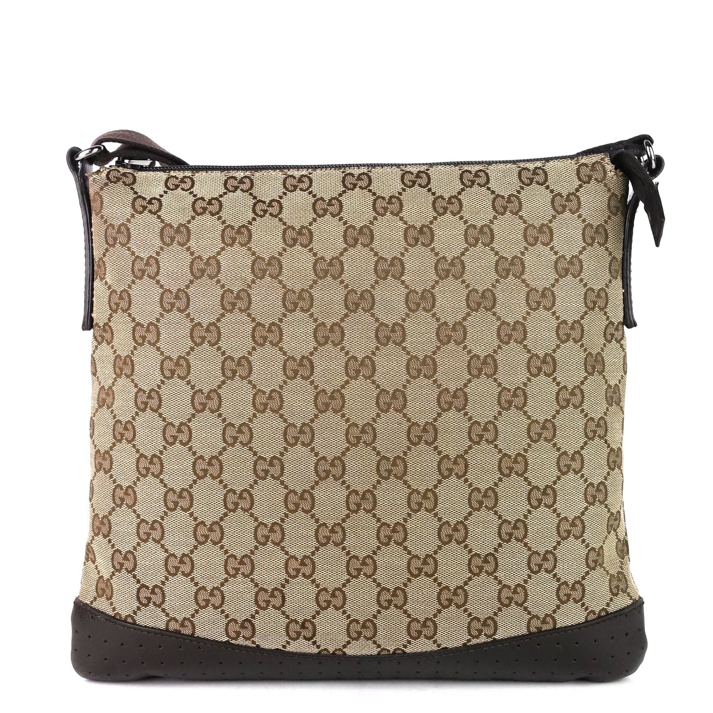 Gucci Monogram Canvas Perforated Messenger Bag