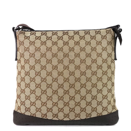 Gucci Monogram Canvas Perforated Messenger Bag