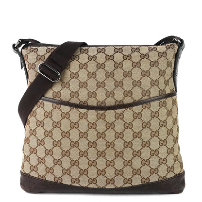 Gucci Monogram Canvas Perforated Messenger Bag