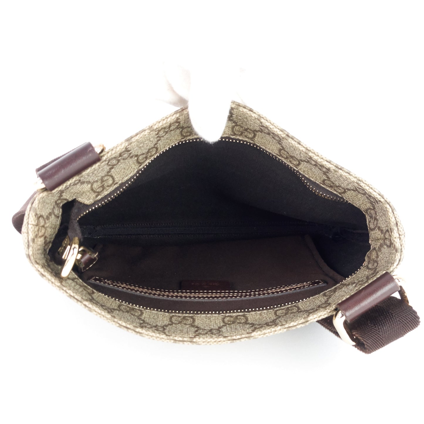 Gucci Zip Top Supreme Monogram Canvas Small Messenger Bag