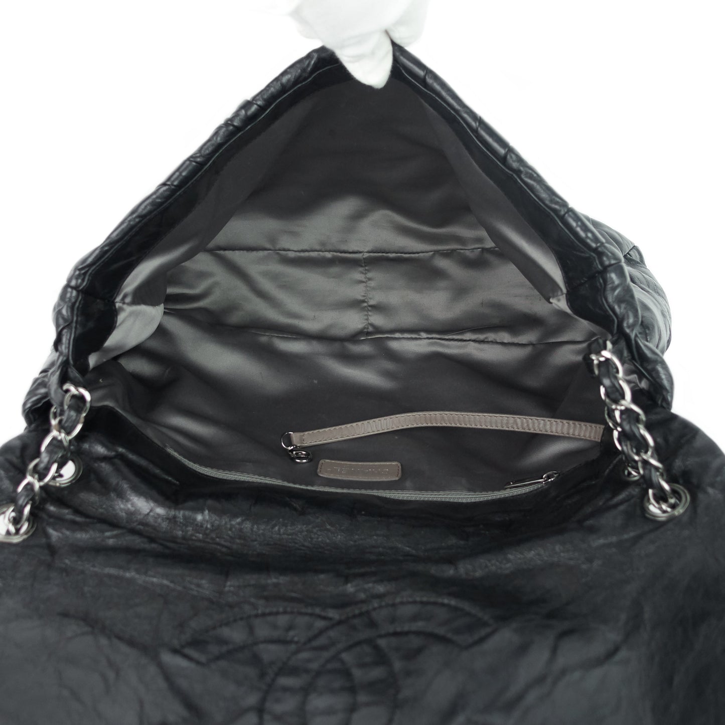 Chanel Twisted Flap Maxi Glazed Calfskin Leather Bag