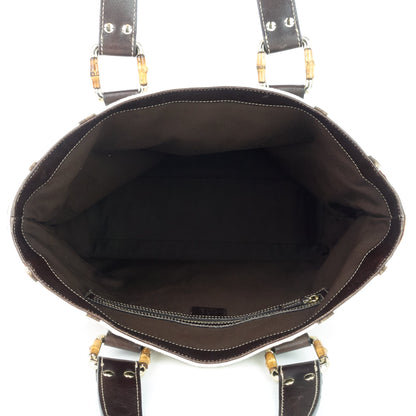 Gucci Bamboo Horsebit Print Canvas Tote Bag