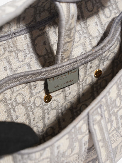 Christian Dior Saddle Bag with Strap Grey Oblique Canvas