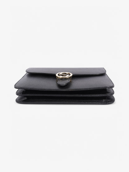 Gucci Dollar Interlocking G Black Calfskin Leather Medium
