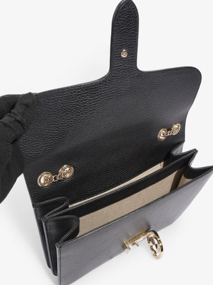 Gucci Dollar Interlocking G Black Calfskin Leather Medium