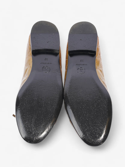 Chanel CC Logo Ballet Flats Gold Ombre Patent Leather EU 37 UK 4