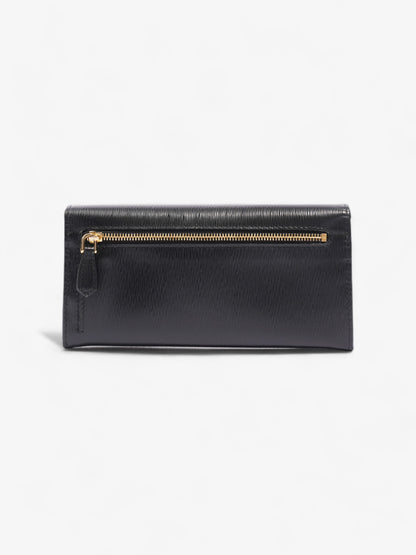 Prada Flap Continental Wallet Black Saffiano Leather