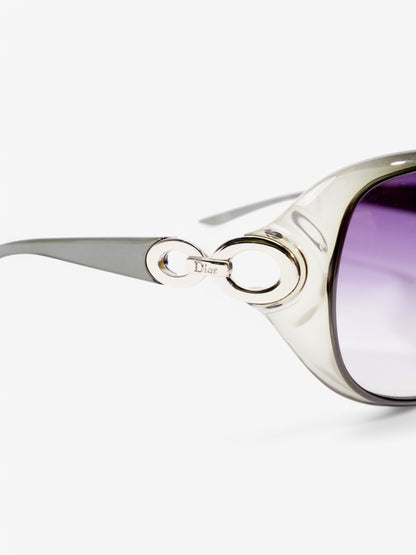 Christian Dior Circle Link Sunglasses Light Green / Silver Acetate 105cm