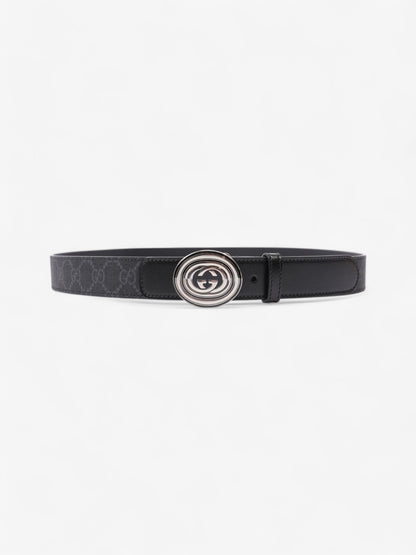 Gucci GG Interlocking Belt GG Supreme / Black / Gold Canvas 100cm / 40"