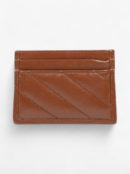 Gucci GG Marmont Card Case Brown Matelasse Leather