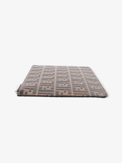 Fendi Monogram Clutch Bag BRown Leather