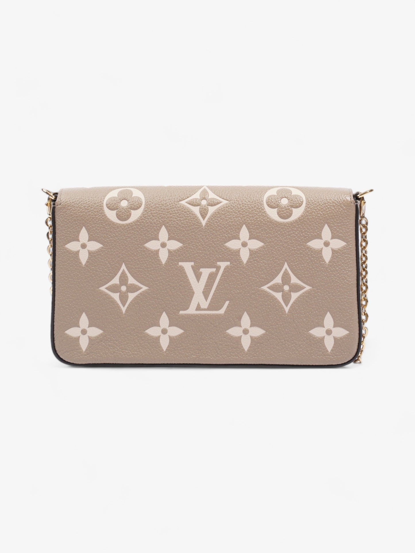 Louis Vuitton Felicie Pochette Tourterelle Gray / Cream Empreinte Leather
